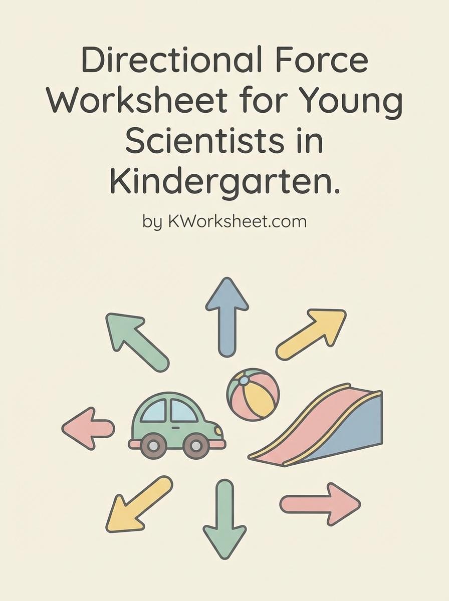 Directional Force Worksheet for Young Scientists in Kindergarten