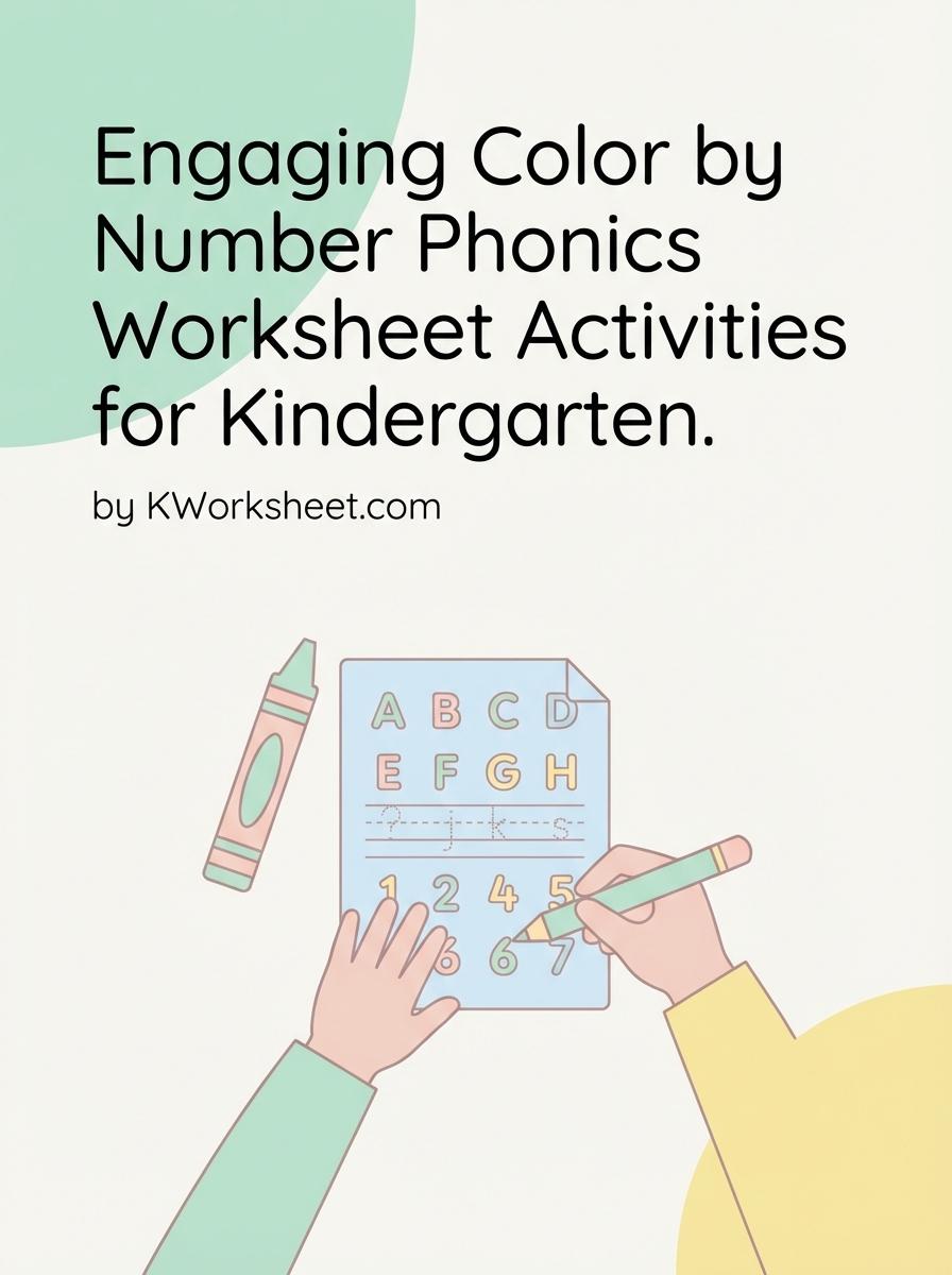 Engaging Color by Number Phonics Worksheet Activities for Kindergarten
