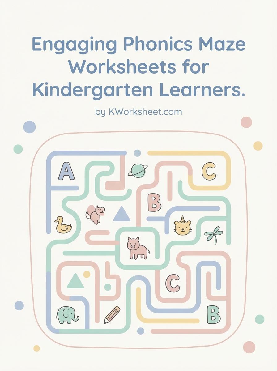 Engaging Phonics Maze Worksheets for Kindergarten Learners