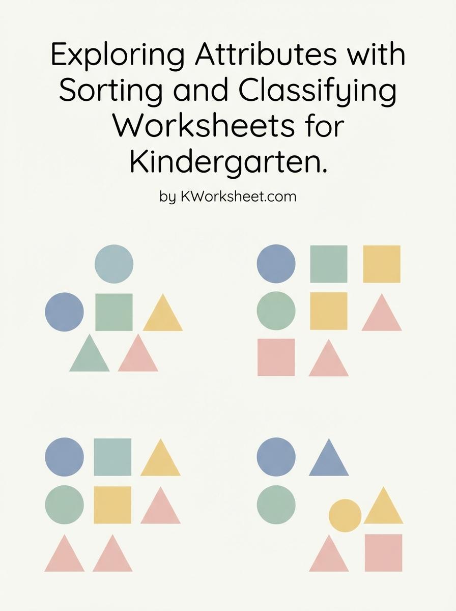 Exploring Attributes with Sorting and Classifying Worksheets for Kindergarten