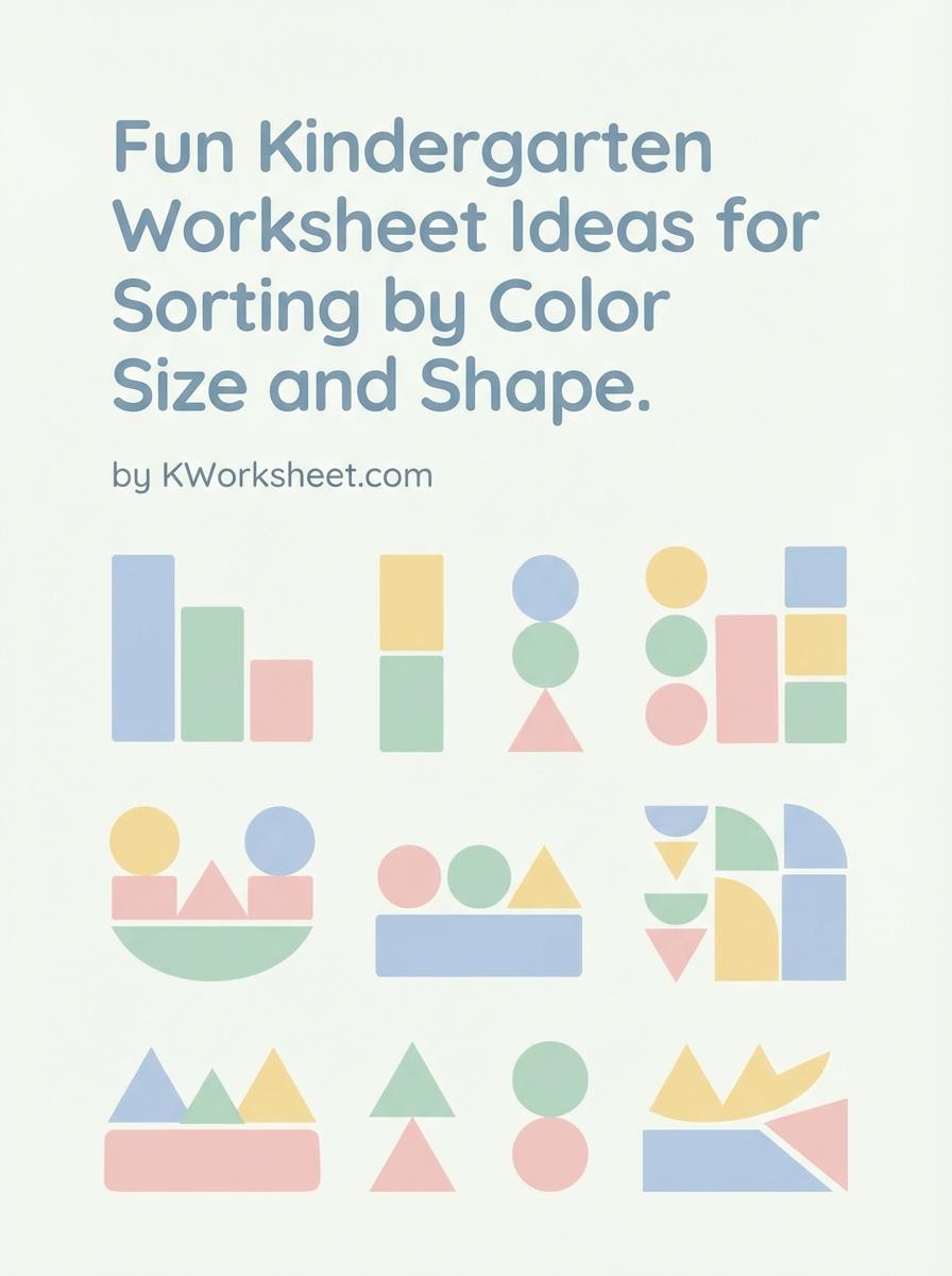 Fun Kindergarten Worksheet Ideas for Sorting by Color Size and Shape
