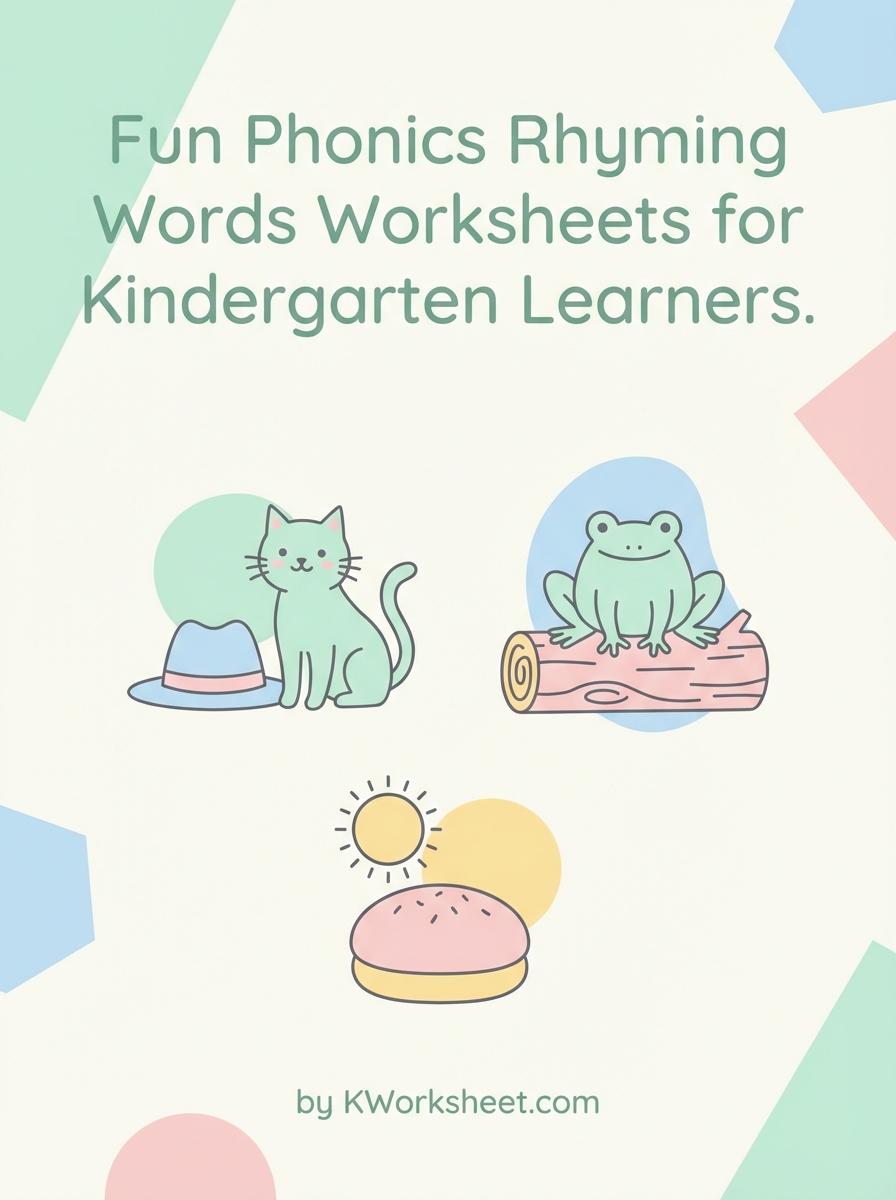 Fun Phonics Rhyming Words Worksheets for Kindergarten Learners