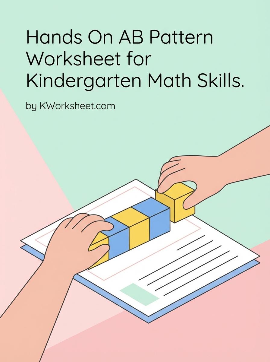Hands On AB Pattern Worksheet for Kindergarten Math Skills