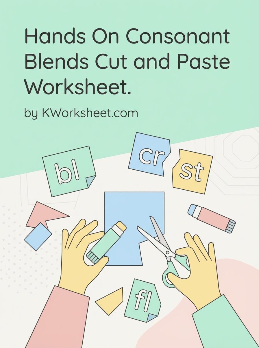 Hands On Consonant Blends Cut and Paste Worksheet