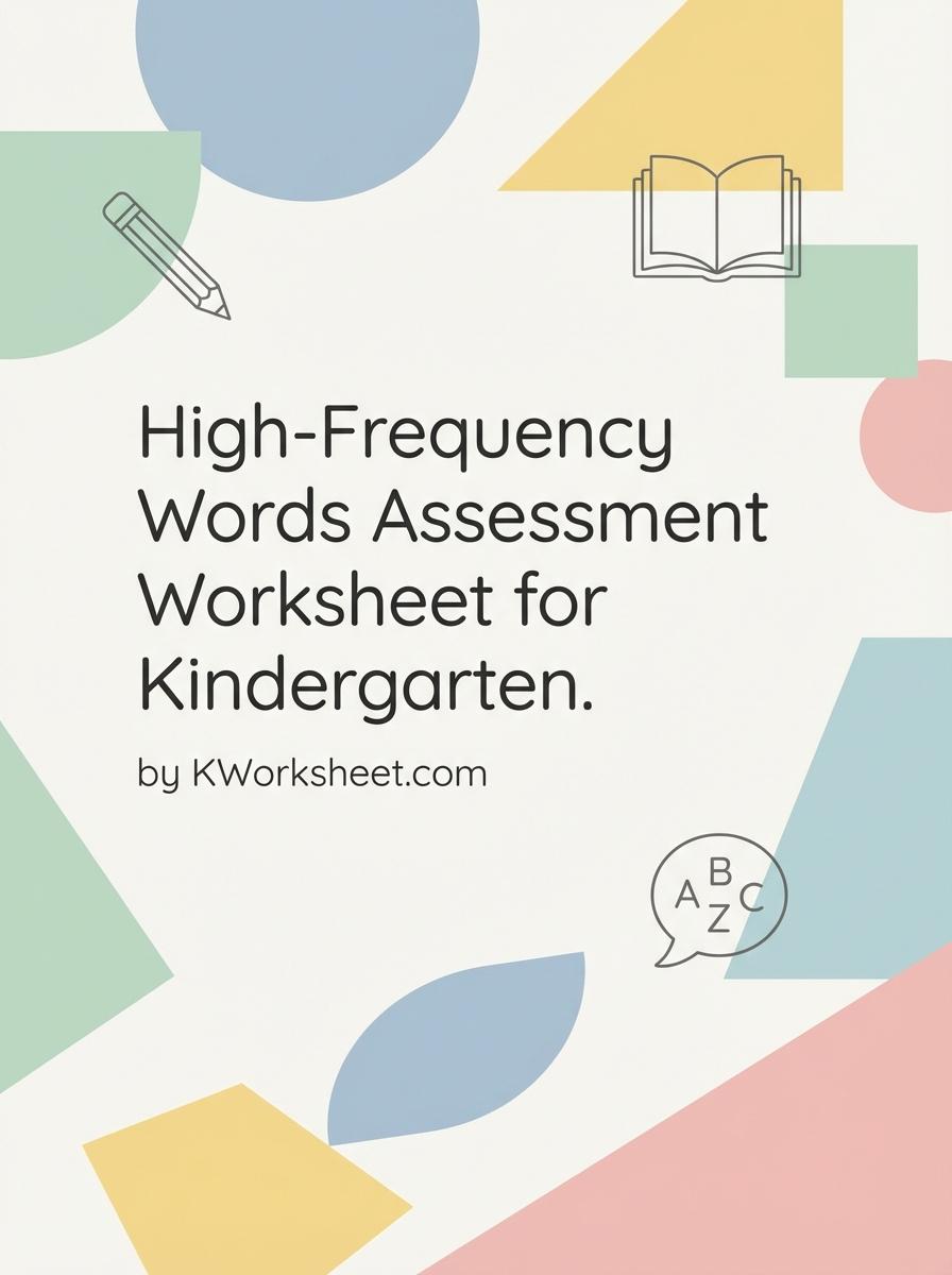 High-Frequency Words Assessment Worksheet for Kindergarten