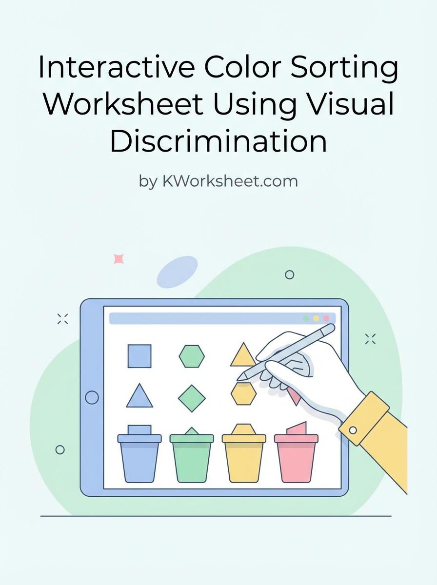 Interactive Color Sorting Worksheet Using Visual Discrimination