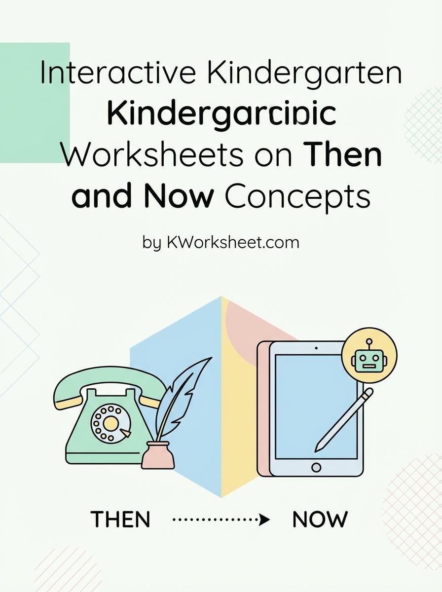 Interactive Kindergarten Worksheets on Then and Now Concepts