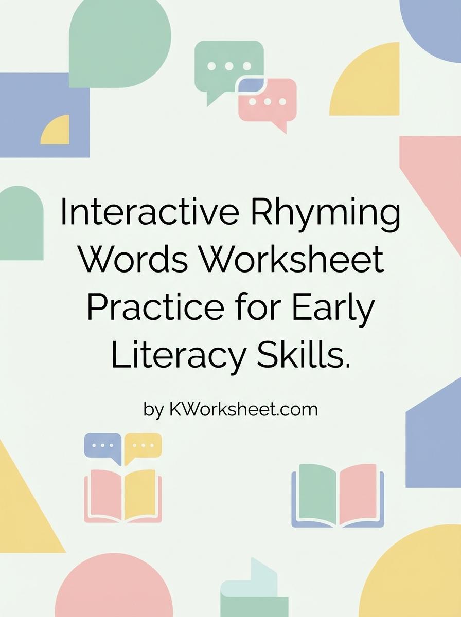Interactive Rhyming Words Worksheet Practice for Early Literacy Skills