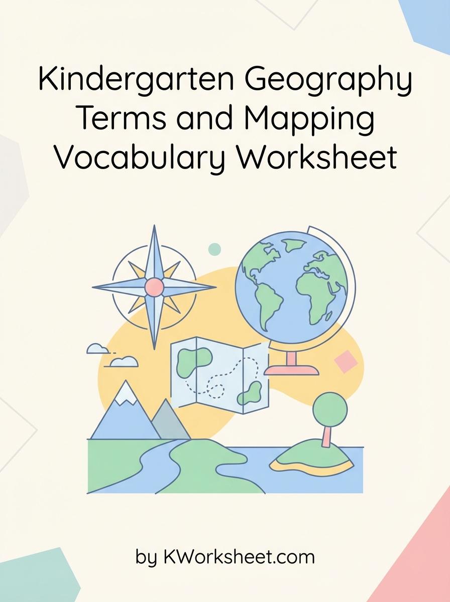 Kindergarten Geography Terms and Mapping Vocabulary Worksheet