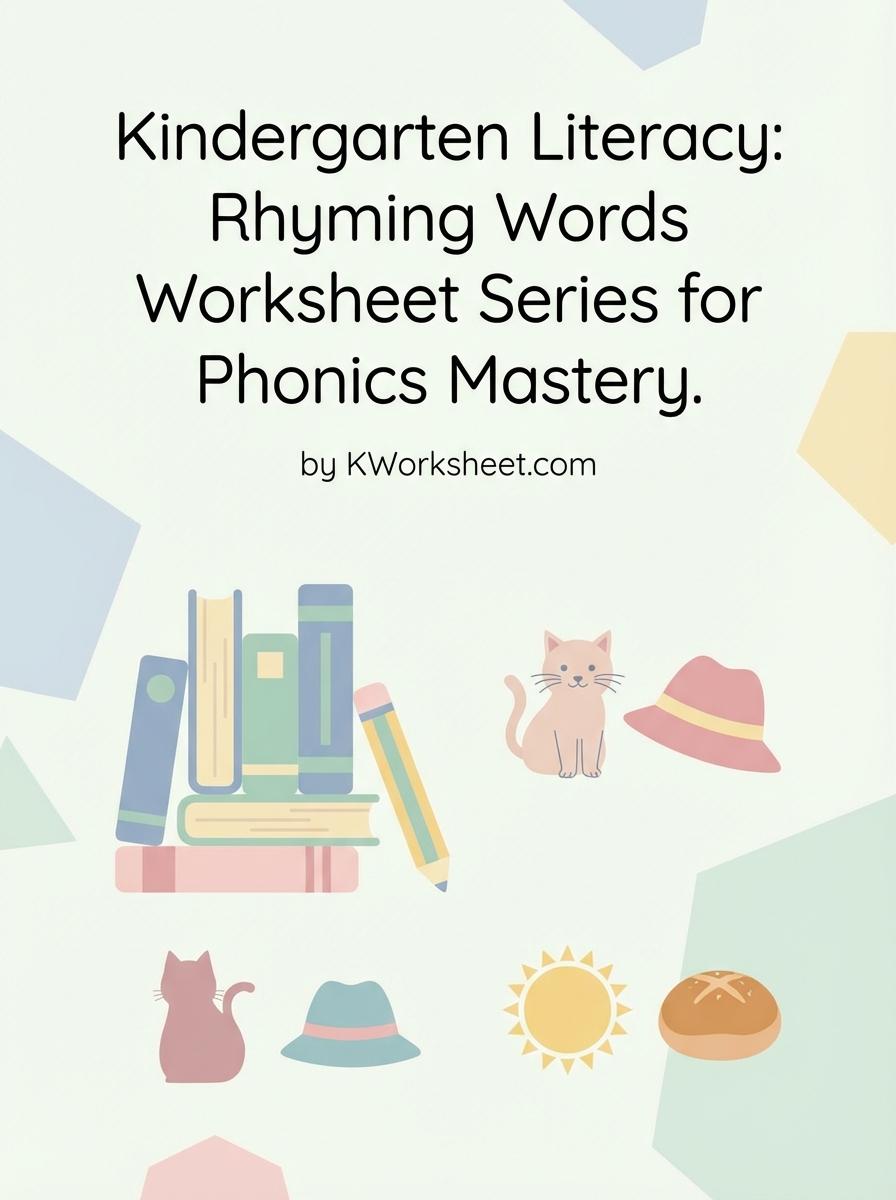 Kindergarten Literacy: Rhyming Words Worksheet Series for Phonics Mastery