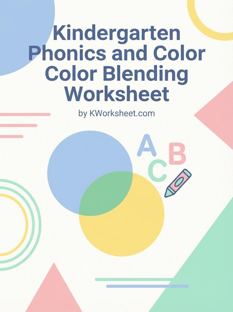 Kindergarten Phonics and Color Blending Worksheet