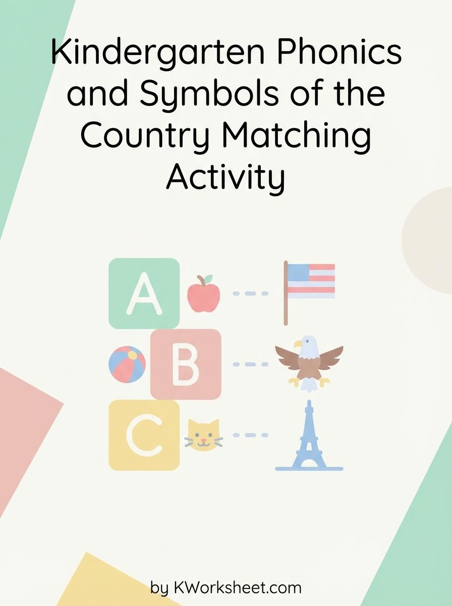 Kindergarten Phonics and Symbols of the Country Matching Activity