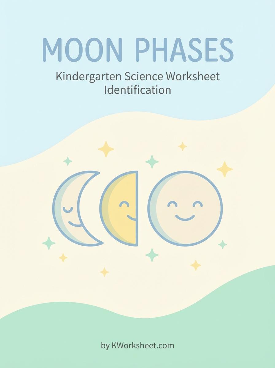 Kindergarten Science Worksheet on Moon Phases Identification