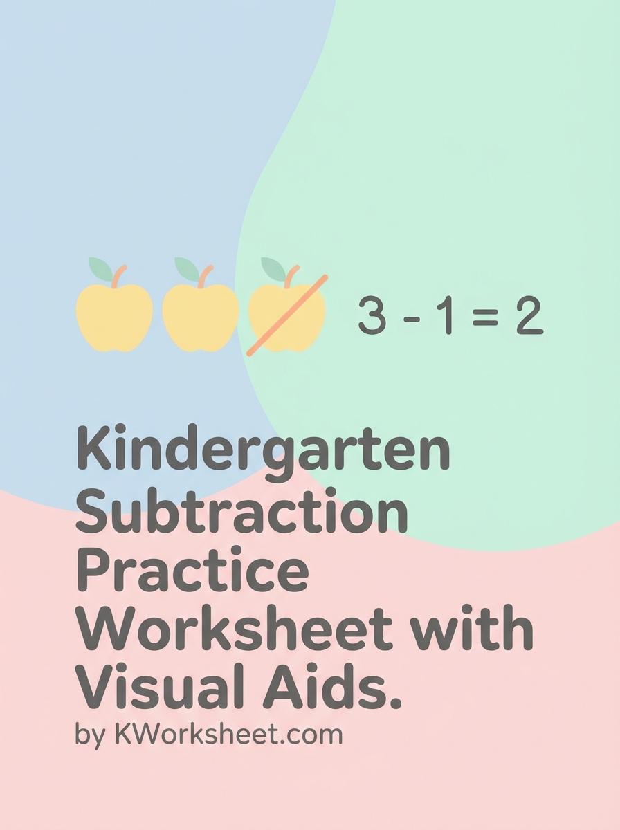 Kindergarten Subtraction Practice Worksheet with Visual Aids