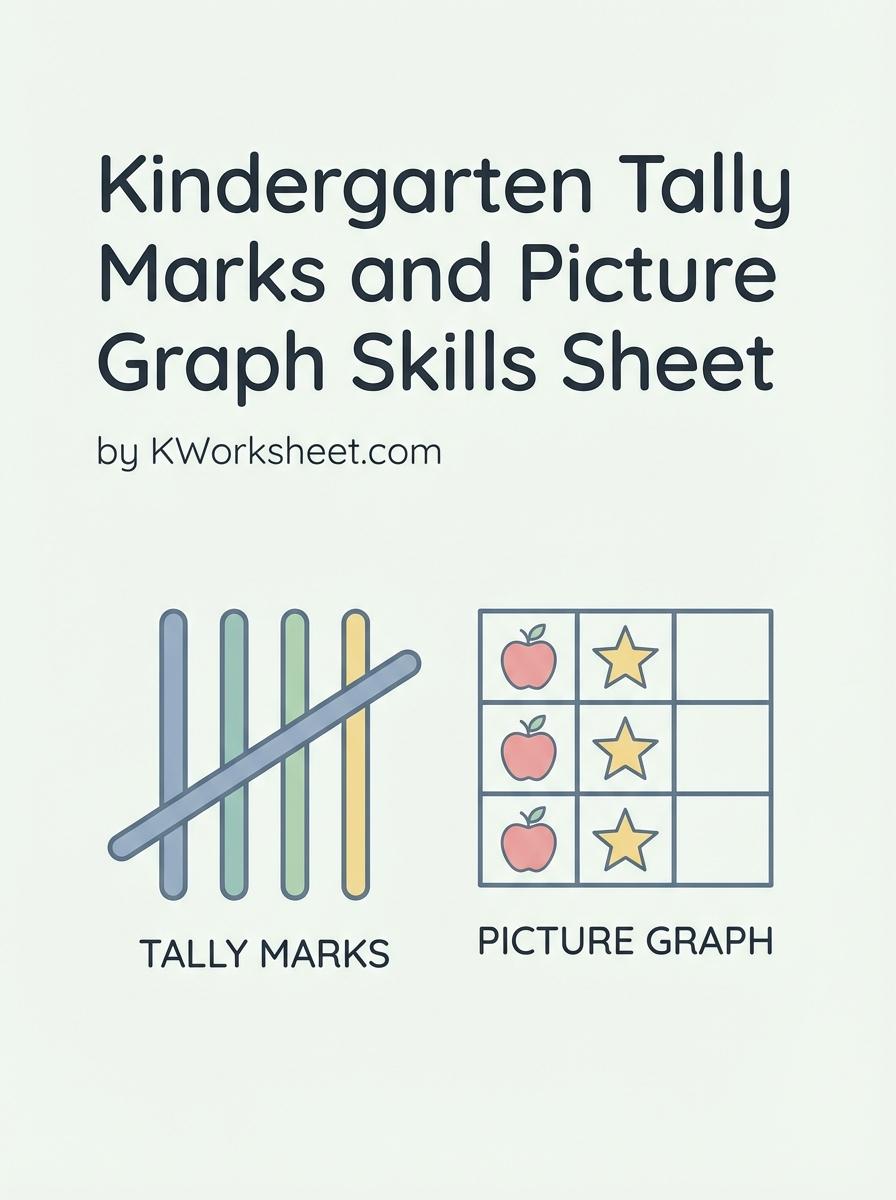 Kindergarten Tally Marks and Picture Graph Skills Sheet