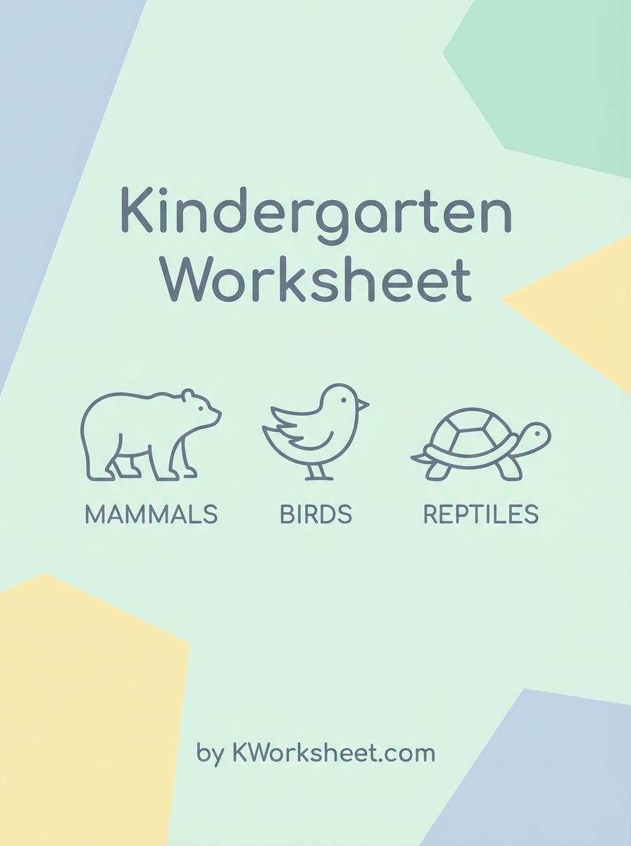Kindergarten Worksheet on Mammals Birds and Reptiles