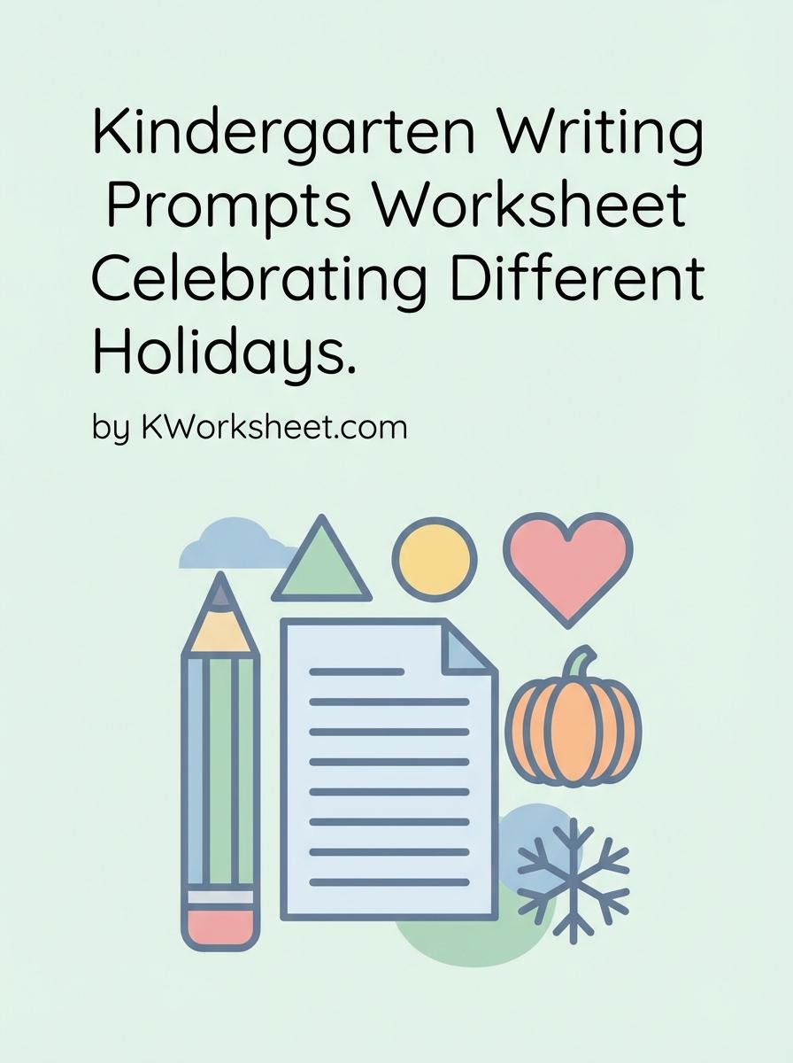 Kindergarten Writing Prompts Worksheet Celebrating Different Holidays