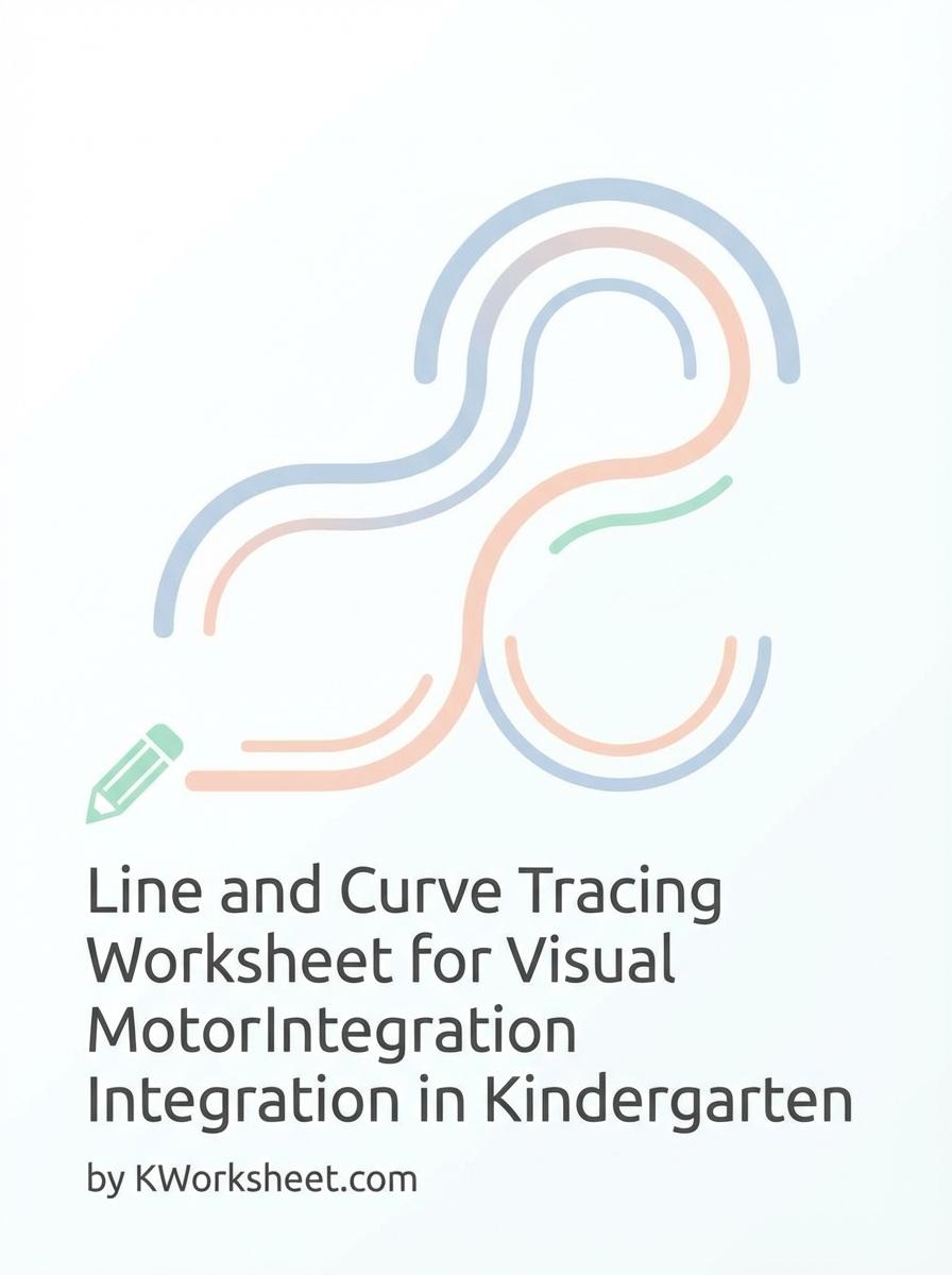 Line and Curve Tracing Worksheet for Visual Motor Integration in Kindergarten