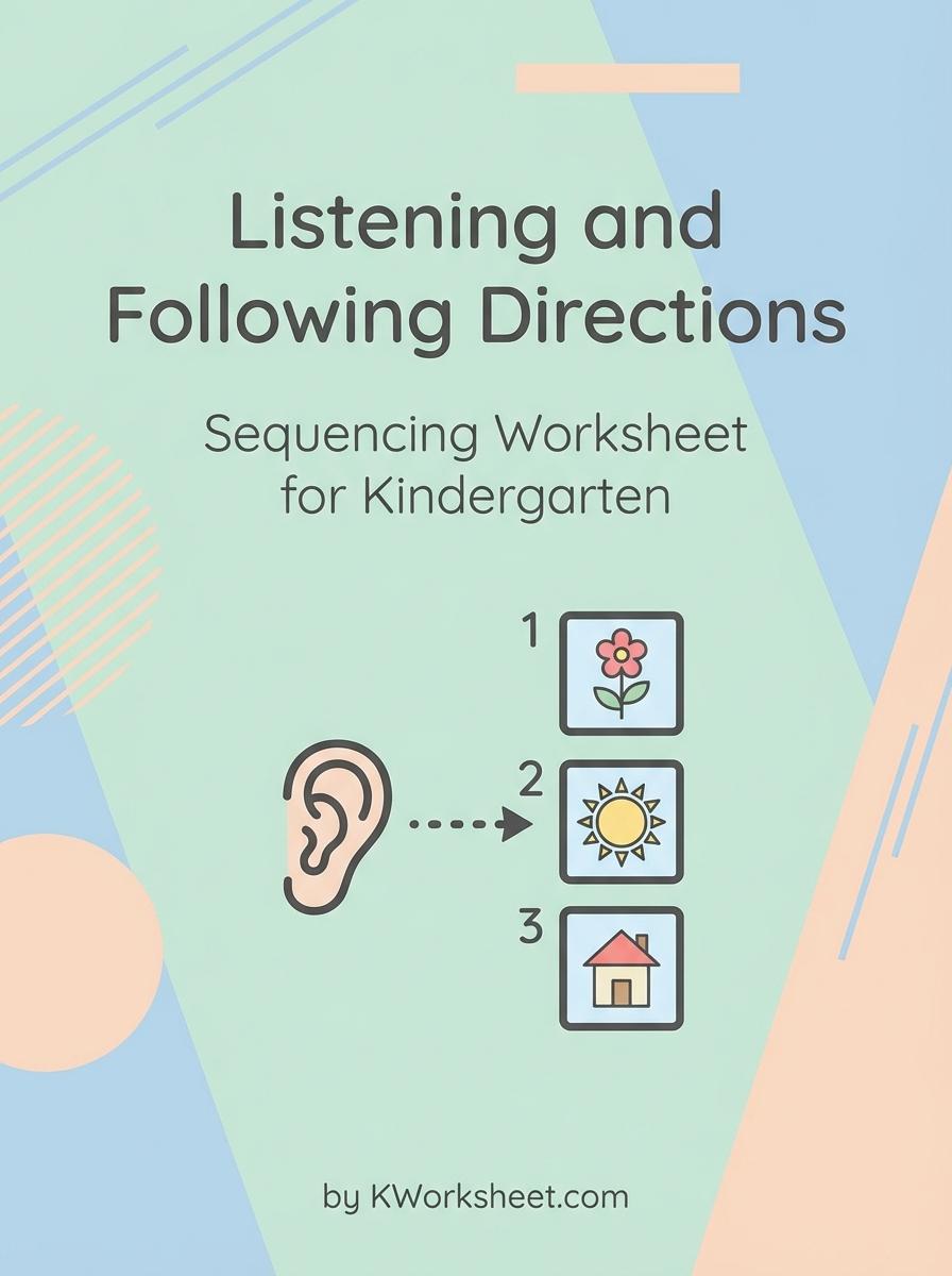 Listening and Following Directions Sequencing Worksheet for Kindergarten