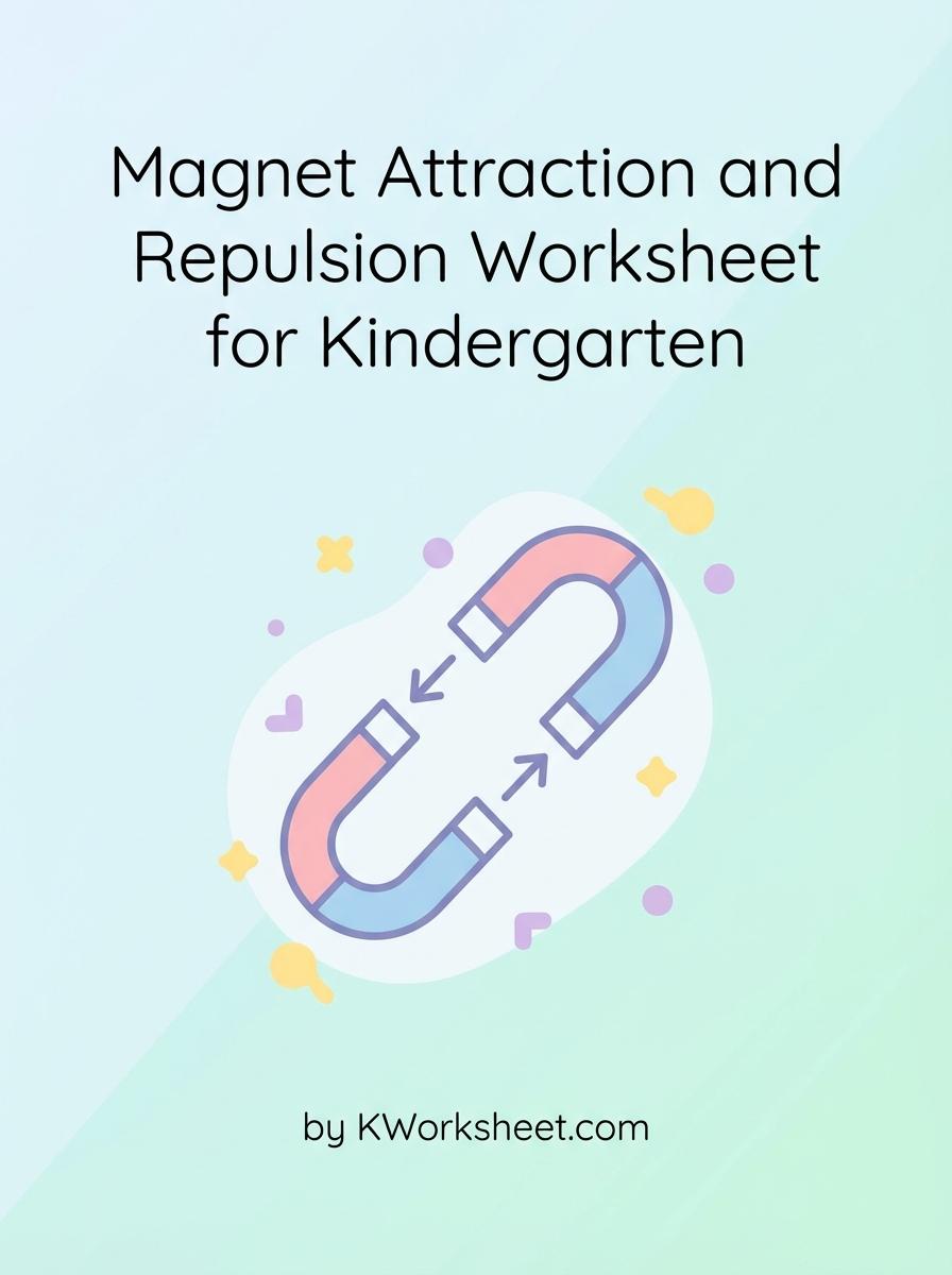 Magnet Attraction and Repulsion Worksheet for Kindergarten
