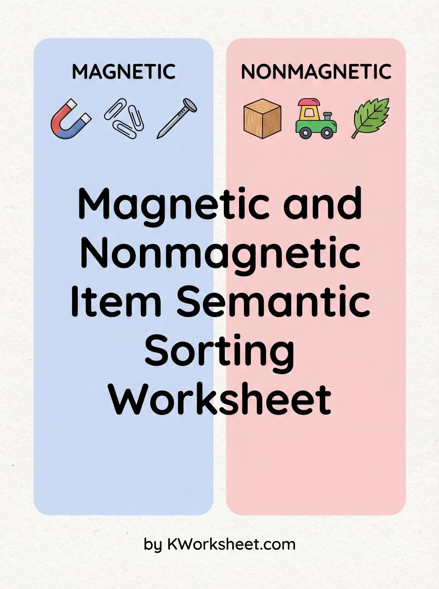 Magnetic and Nonmagnetic Item Semantic Sorting Worksheet