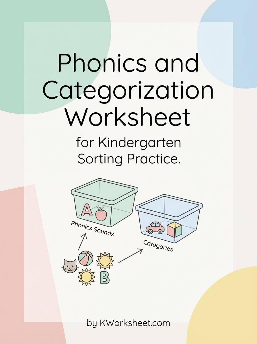 Phonics and Categorization Worksheet for Kindergarten Sorting Practice