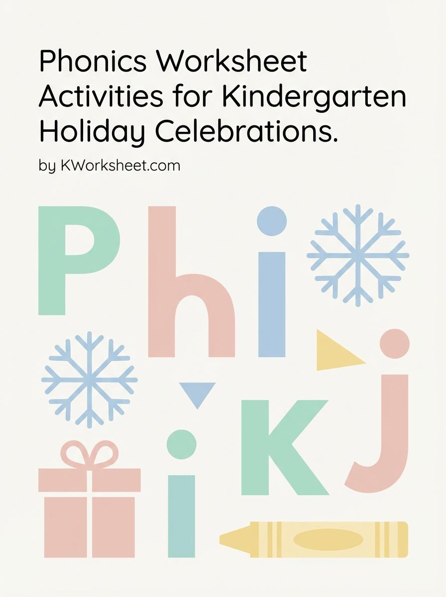 Phonics Worksheet Activities for Kindergarten Holiday Celebrations