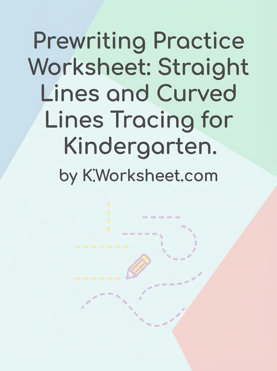 Prewriting Practice Worksheet: Straight Lines and Curved Lines Tracing for Kindergarten