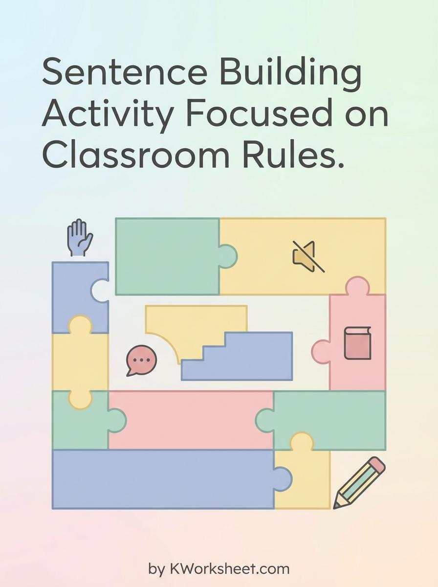 Sentence Building Activity Focused on Classroom Rules