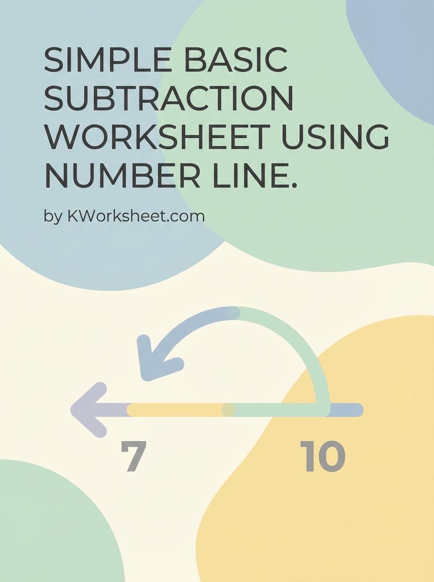 Simple Basic Subtraction Worksheet Using Number Line