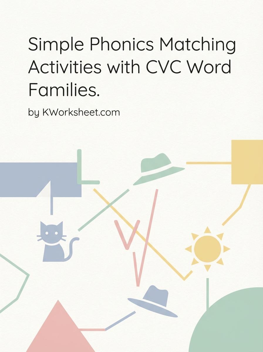 Simple Phonics Matching Activities with CVC Word Families