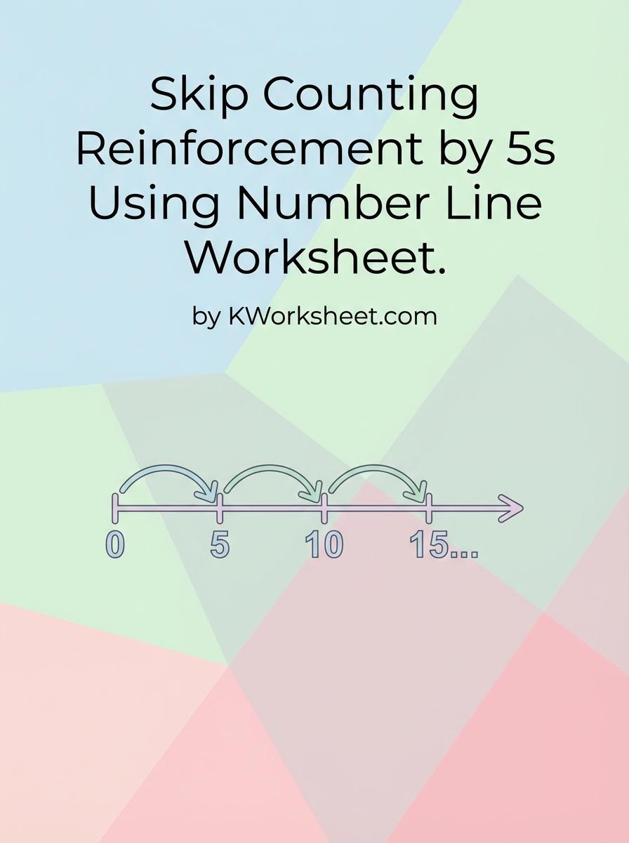 Skip Counting Reinforcement by 5s Using Number Line Worksheet