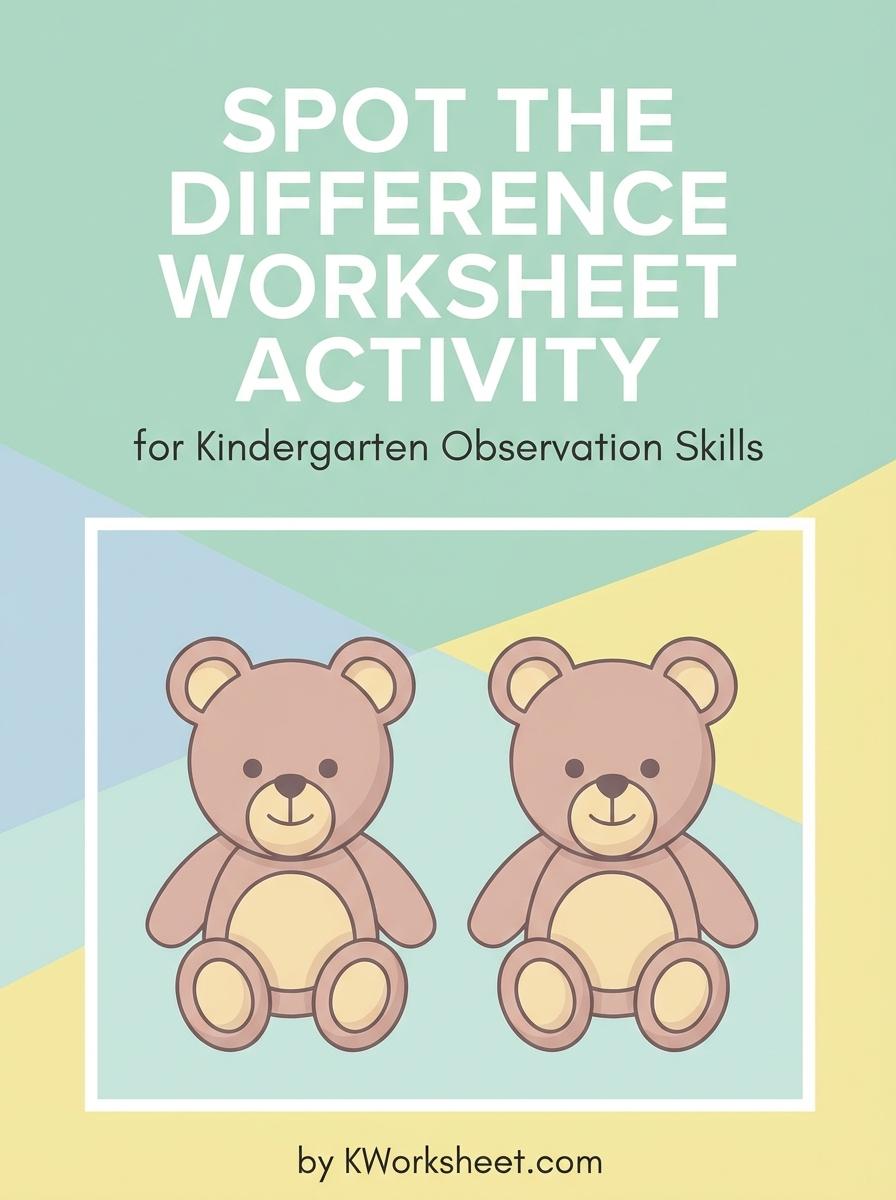 Spot the Difference Worksheet Activity for Kindergarten Observation Skills