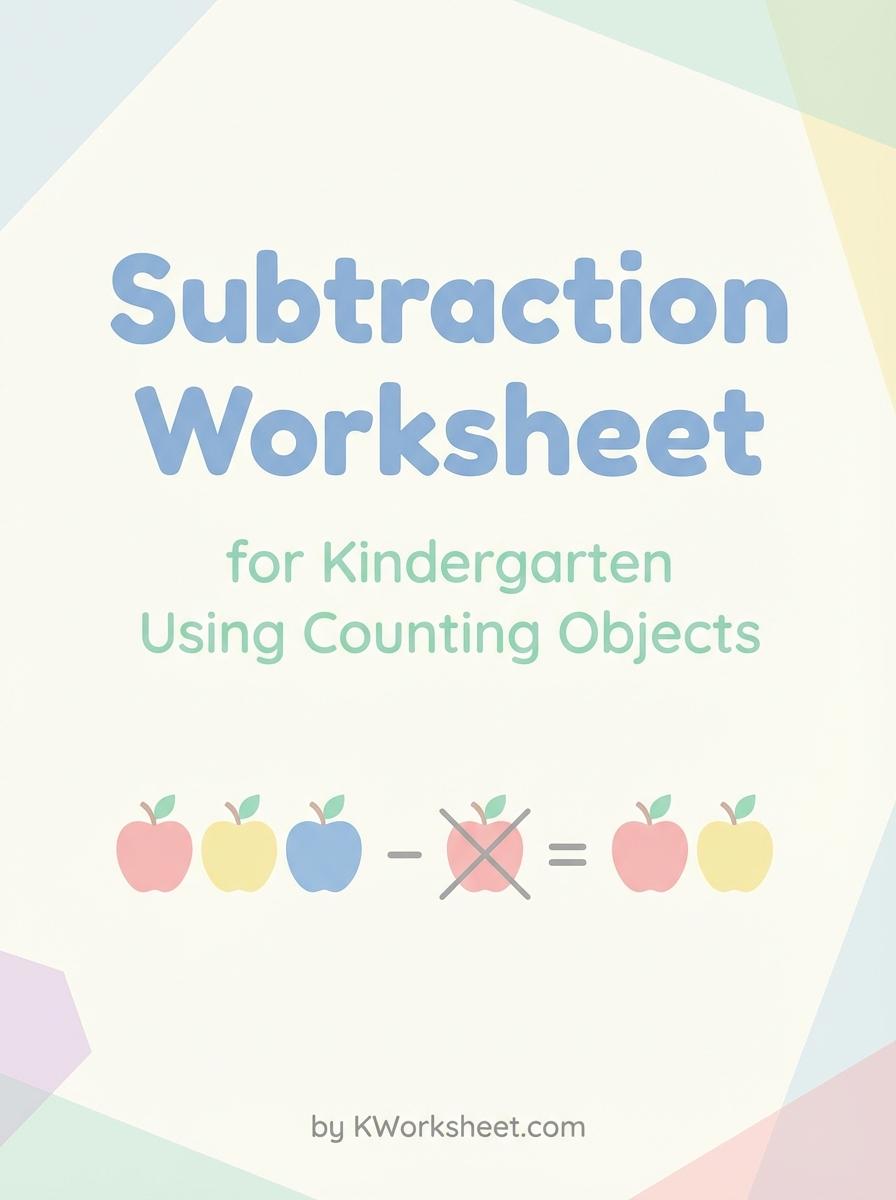 Subtraction Worksheet for Kindergarten Using Counting Objects