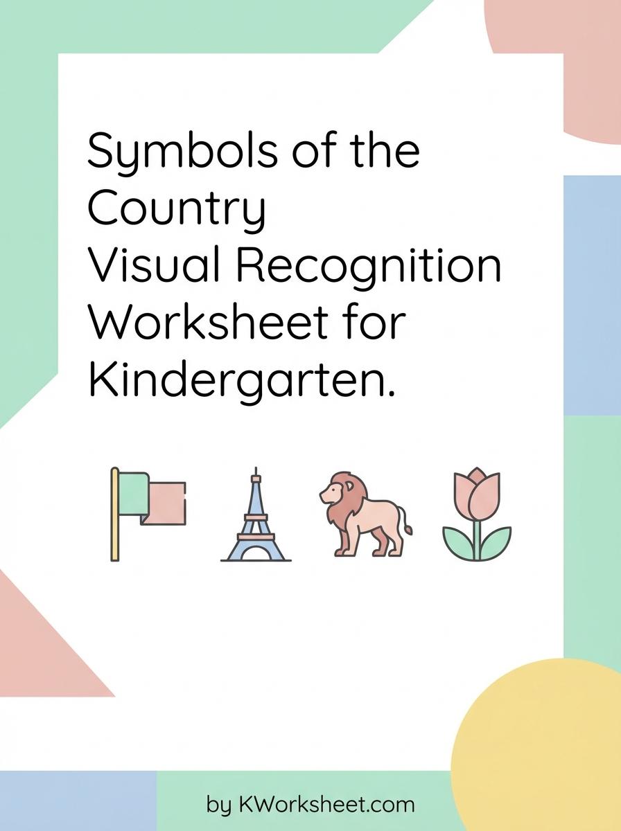 Symbols of the Country Visual Recognition Worksheet for Kindergarten