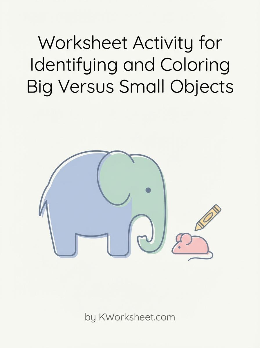 Worksheet Activity for Identifying and Coloring Big Versus Small Objects